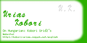 urias kobori business card